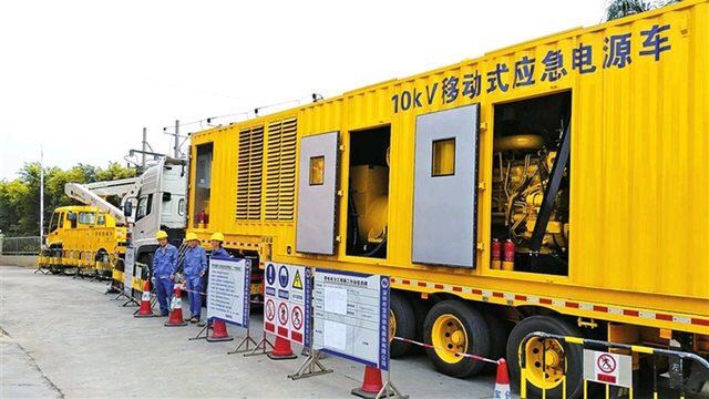 今天300kw發(fā)電機出租，為豐臺小區(qū)電力改造供電